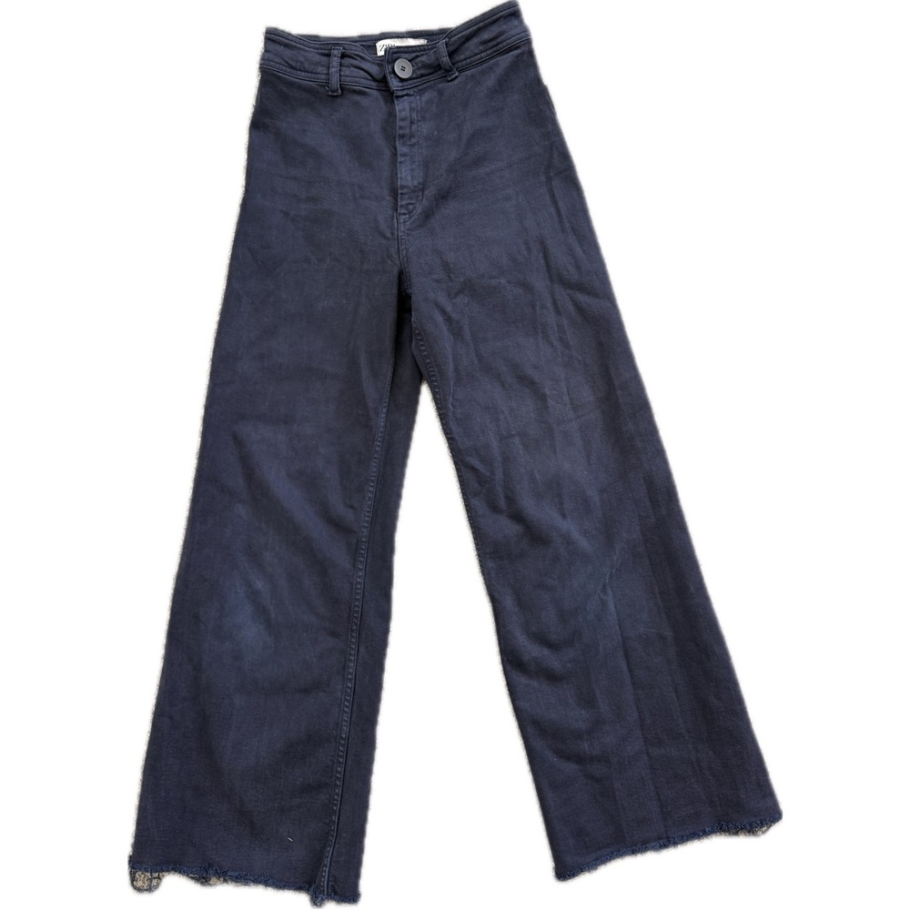 Zara Women's Marine Wide Leg Jeans - Dark Blue
